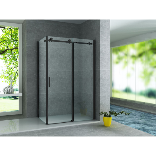 ALONI Douchecabine met Schuifdeur en Zijwand – Helder Glas – 8 mm Veiligheidsglas – Omkeerbaar