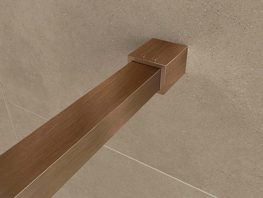 Slanke profielset met stabilisatiestang Wiesbaden 120 cm in geborsteld bronskoper