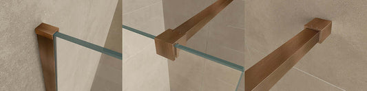 Slanke profielset met stabilisatiestang Wiesbaden 120 cm in geborsteld bronskoper