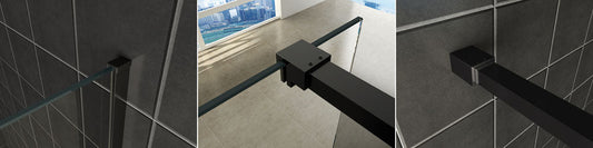 Schlankes Profilsatz mit Stabilisierungsstange Wiesbaden 120 cm in matt schwarz