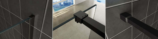 Slanke profielset met stabilisatiestang Wiesbaden 120 cm in mat zwart