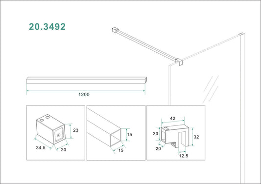 Stabilisatiestang Wiesbaden 120 Cm in geborsteld staal