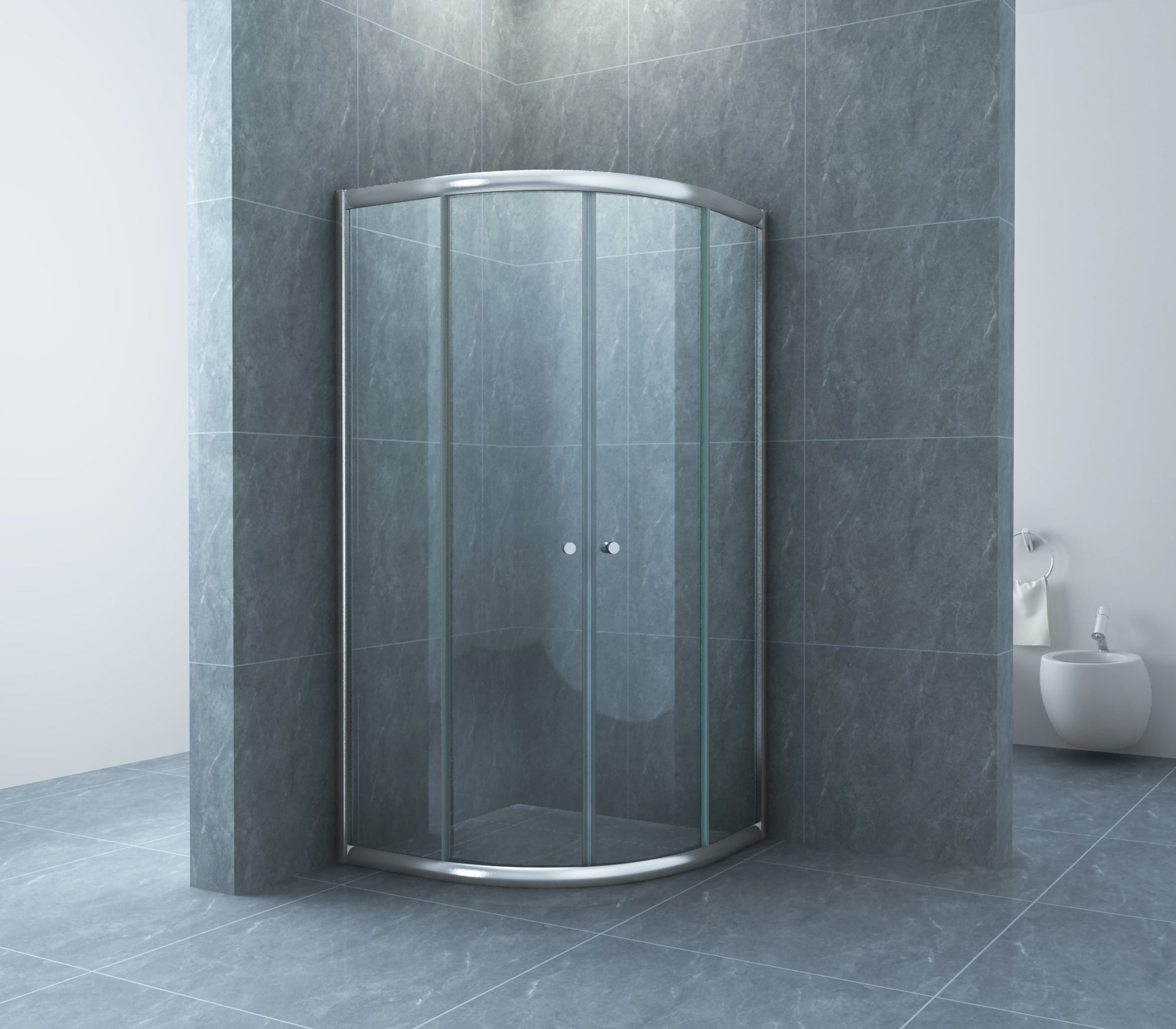 Actie Kwartronde Douchecabine Wiesbaden 90x90x190 cm 5 mm Helder Glas