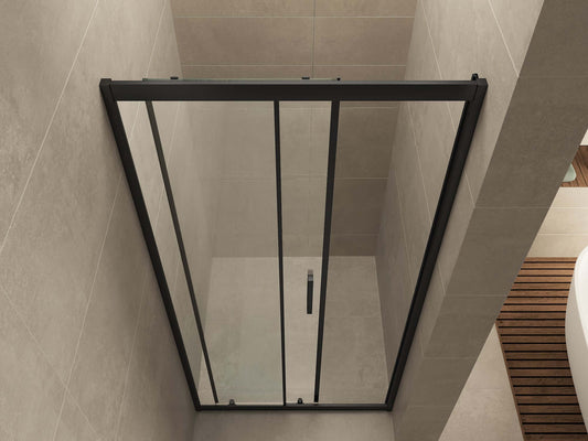 Skyline Duschschiebetür Wiesbaden 110x200 cm 8 mm Nano-Beschichtung Matt Schwarz