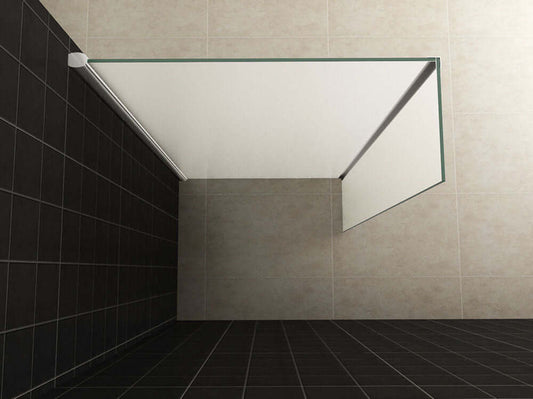 Profil d'angle paroi latérale Wiesbaden avec 35X200 cm, verre mat nano complet 10 mm