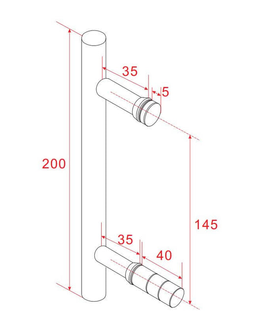 Type 1 Losse Deurkruk Wiesbaden in Chroom