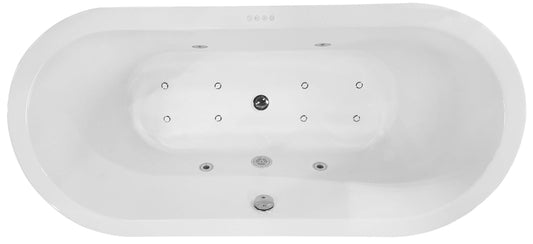 Libero Vrijstaand Whirlpoolbad Wiesbaden 170x80x59 cm Inclusief Afvoer Wit