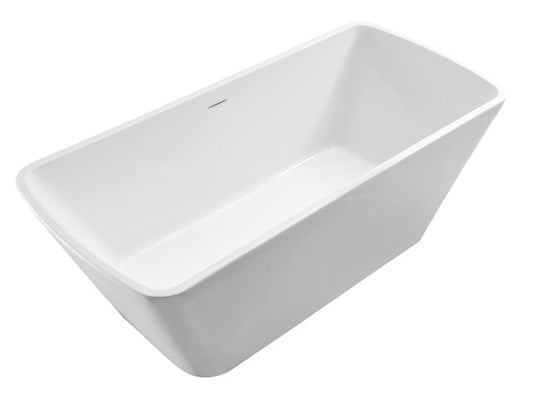 Wiesbaden Larx Freistehende Quadratische Acrylbadewanne mit Ablauf 170x78 cm Weiß