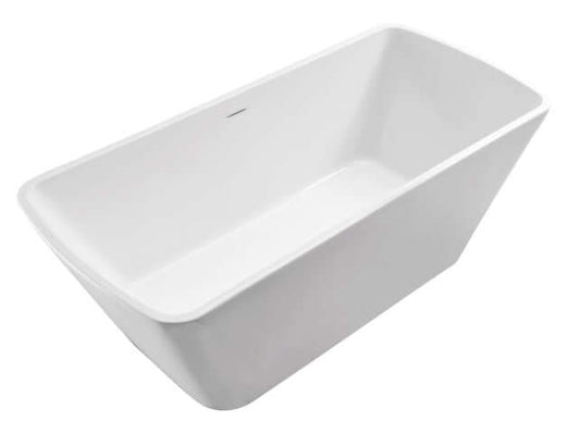 Wiesbaden Larx Vrijstaand Vierkant Acrylbad met Afvoer 170x78 cm Wit