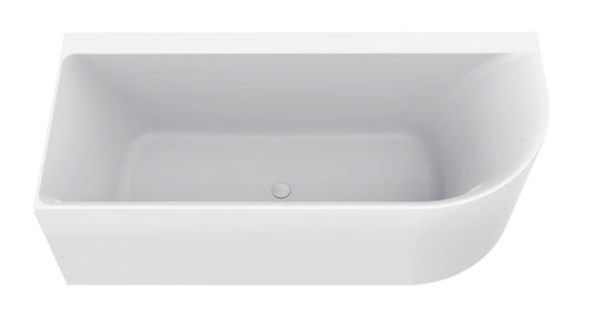 Zenn Eckbad links Wiesbaden 170X75 cm mit Ablauf in Weiß