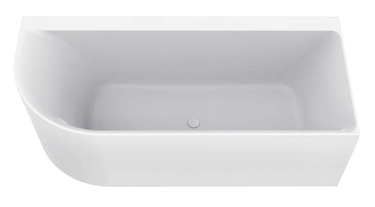 Zenn Hoekbad Wiesbaden Rechts 170x75 cm mit Abfluss Weiß