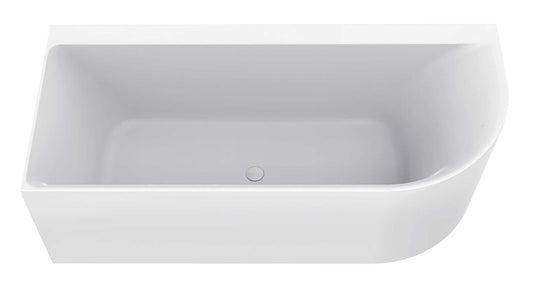 Zenn Hoekbad Wiesbaden Links 180X80 Cm mit Abfluss in Weiß