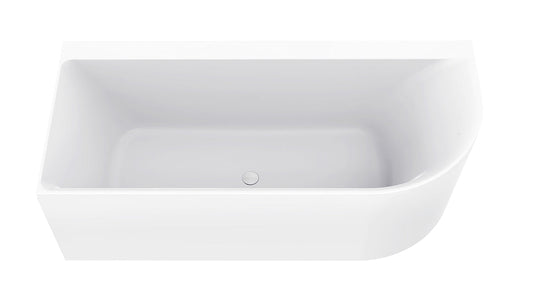 Zenn Hoekbad Wiesbaden Links 180X80 Cm mit Abfluss in Matt Weiß