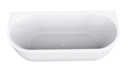 Zenn Halfvrijstaand Bad Wiesbaden 180x80 cm met Afvoer Mat Wit