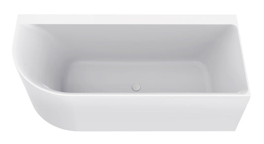 Zenn Hoekbad Wiesbaden 180x80 cm mit Abfluss Weiß