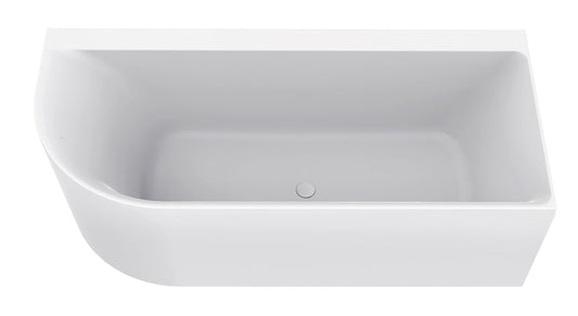Zenn Hoekbad Wiesbaden 180X80 cm mit Ablauf in Matt Weiß