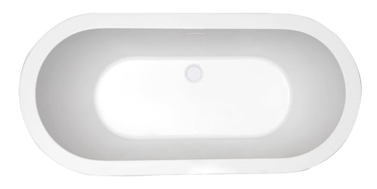 Nero Freistehende Badewanne Wiesbaden Acryl 178X80 Cm in Weiß