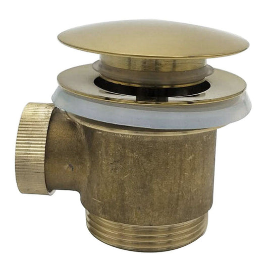 Komplettes Clickwaste für freistehende Badewanne Wiesbaden Luxury 5/4 in gebürstetem Messing Gold