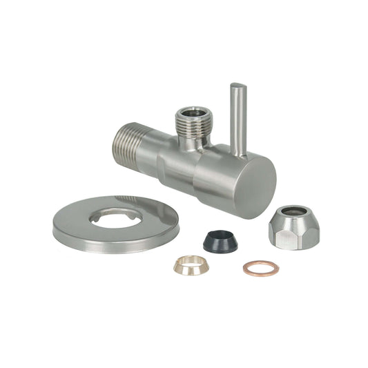 Xellanz Minimal Eckventil Wiesbaden 1/2 X 3/8 Oder Kompression 10 Mm in Gebürstetem Stahl