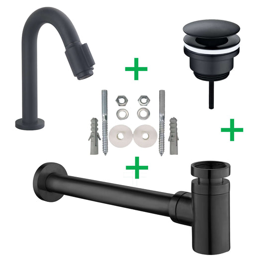 Caral Victoria fonteinkraanset mat zwart