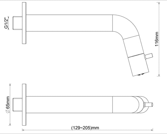 Sophia Inbouw Fonteinkraan Wiesbaden In te korten in Rond Geborsteld Brons Koper