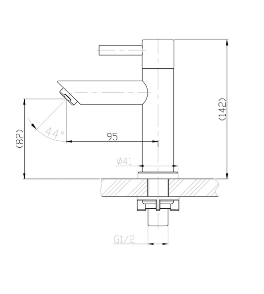 Imola RVS Toilettenhahn Wiesbaden 304 1/2" Rechtsauslauf