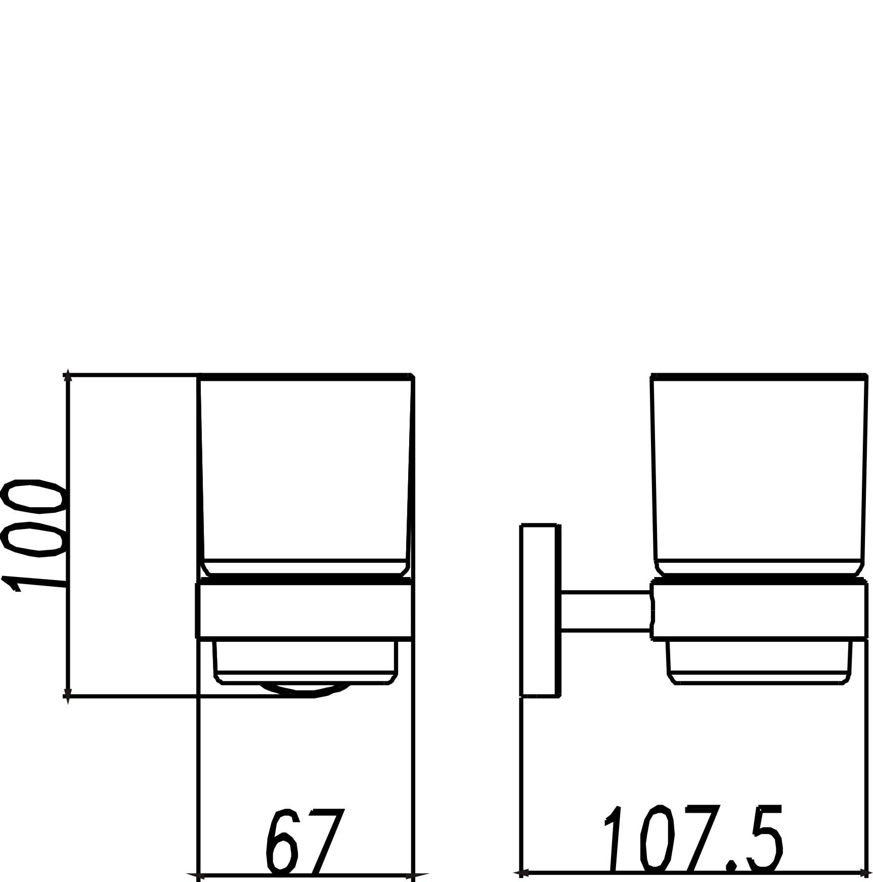 304 roestvrijstalen glashouder Wiesbaden met glas