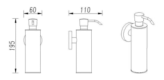 Luxe Zeepdispenser Wiesbaden Wandmontage in Mat Zwart