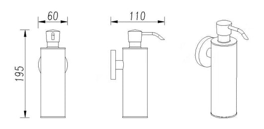 Luxe Wandseifenspender Wiesbaden Chrom