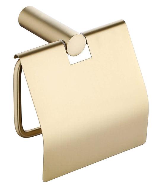 Wiesbaden Ida Toilettenpapierhalter mit Klappe in gebürstetem Messing Gold