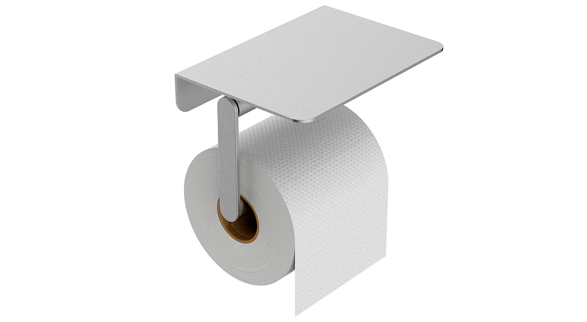 Alonzo Toiletrolhouder met Plank Geborsteld RVS Wiesbaden