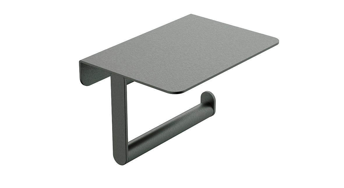 Alonzo Toiletrolhouder Wiesbaden met Plank in Gunmetal