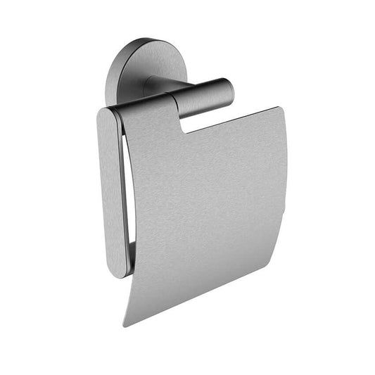 Alonzo Toilettenpapierhalter Wiesbaden mit Klappe aus gebürstetem Edelstahl