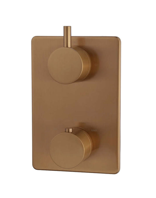 Einbau-Thermostat Abdeckset Wiesbaden Caral 2-fach gebürstetes bronzekupfer