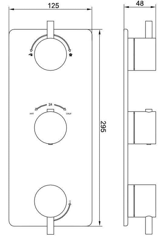 3-weg inbouwthermostaatafwerkingsset Wiesbaden in geborsteld bronskoper