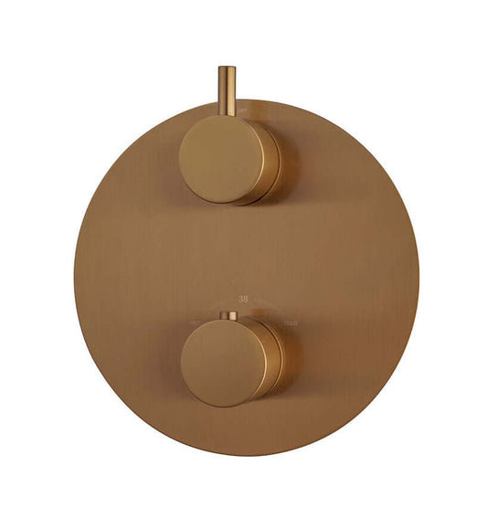 Caral 2-Wege Einbau-Thermostat Abdeckungselement Wiesbaden in gebürstetem bronzekupfer