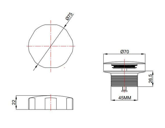 Luxe Knop/Plug Badoverloop Wiesbaden Glans Wit
