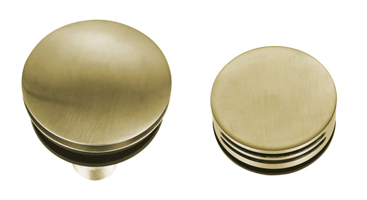 Gebürsteter Messing Goldener Knopf/Stecker Badoverlauf Wiesbaden mit Badfüllfunktion Rund