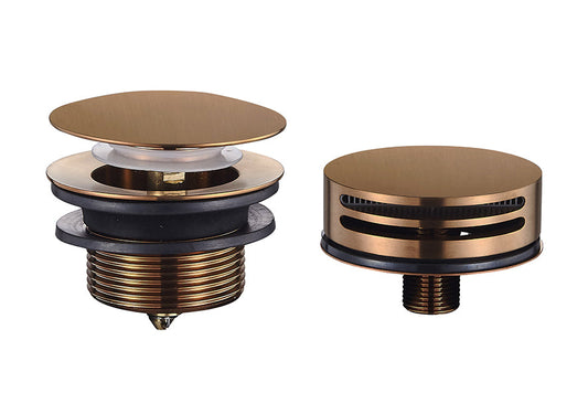 Caral Badafvoer mit Überlauf- und Füllfunktion Wiesbaden in gebürstetem bronzekupfer