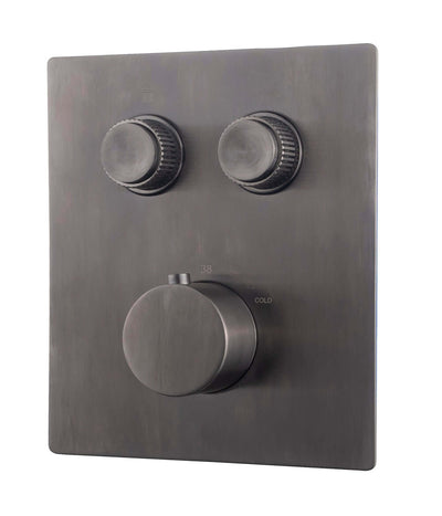 Caral Klik Pro 2-weg Inbouwthermostaat Afwerkingsset Wiesbaden in Gunmetal