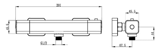 Rain Thermostatische Opbouw Douchekraan Wiesbaden in Mat Zwart