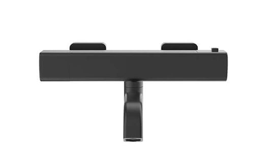 Regen Thermostatische Aufputz Badarmatur Wiesbaden in Matt Schwarz