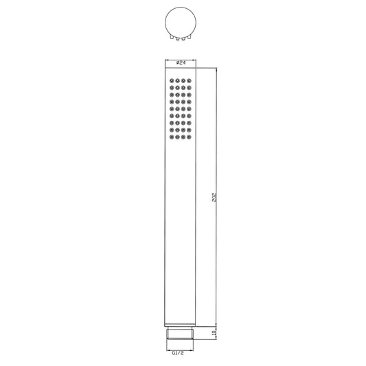 Caral Rond 1/2" Messing Chrom Handbrause Wiesbaden