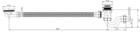 Luxe Badplug-Overloop Combinatie Wiesbaden met Click Afvoer in Chroom