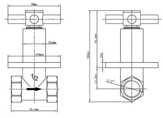 Cross Stop Wasserhahn Wiesbaden Eingebaut in Chrom