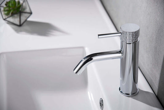 Gerippter Aufbau-Waschtischmischer Wiesbaden in Chrom