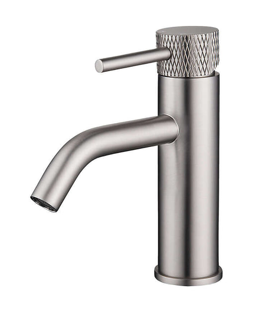 Gerippter Aufbau-Waschtischmischer Wiesbaden in Edelstahl