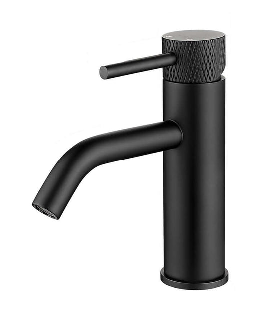 Gerippter Aufbau-Waschtischmischer Wiesbaden Matt Schwarz