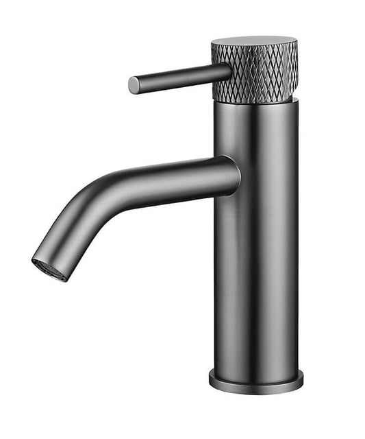 Gerippter Aufbau Waschtischmischer Wiesbaden Gunmetal