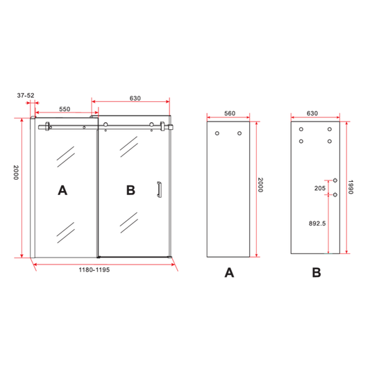 ALONI Douche Schuifdeur in Nis – 8 mm Veiligheidsglas